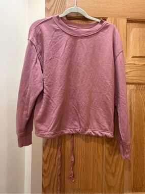 Old Navy Dusty Rose Drawstring-Hem Crewneck Sweatshirt